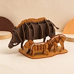 CUPUZ 3D Paper Puzzle Wild Boar Family – DIY Paper Model, Educational Toy & Creative Gift